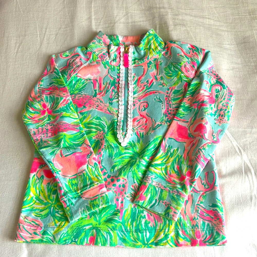 Girls lily pulitzer half zip shirt size M (6-7)